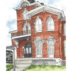 watercolor painting of brick victorian, Grafted, in Belleville IL