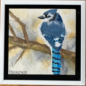 The Sentry, mixed media collage $125 available at Artisans in the Loop
